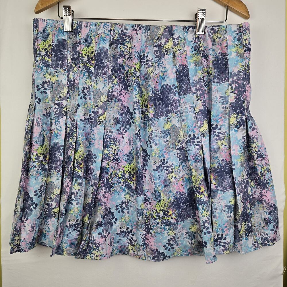 Tee Time Brand‎ Pleated Floral Golf/Tennis Skort Size XL